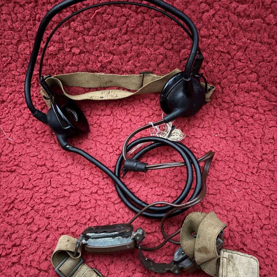 WW2 British Radio Headset and Throat Mic