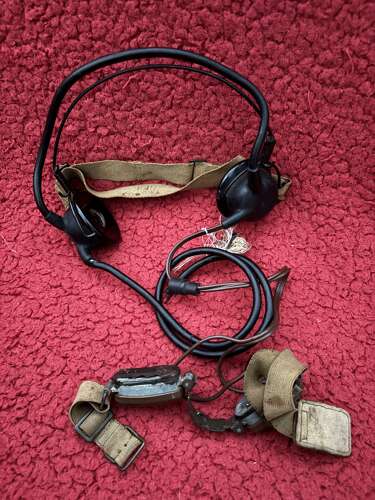 WW2 British Radio Headset and Throat Mic