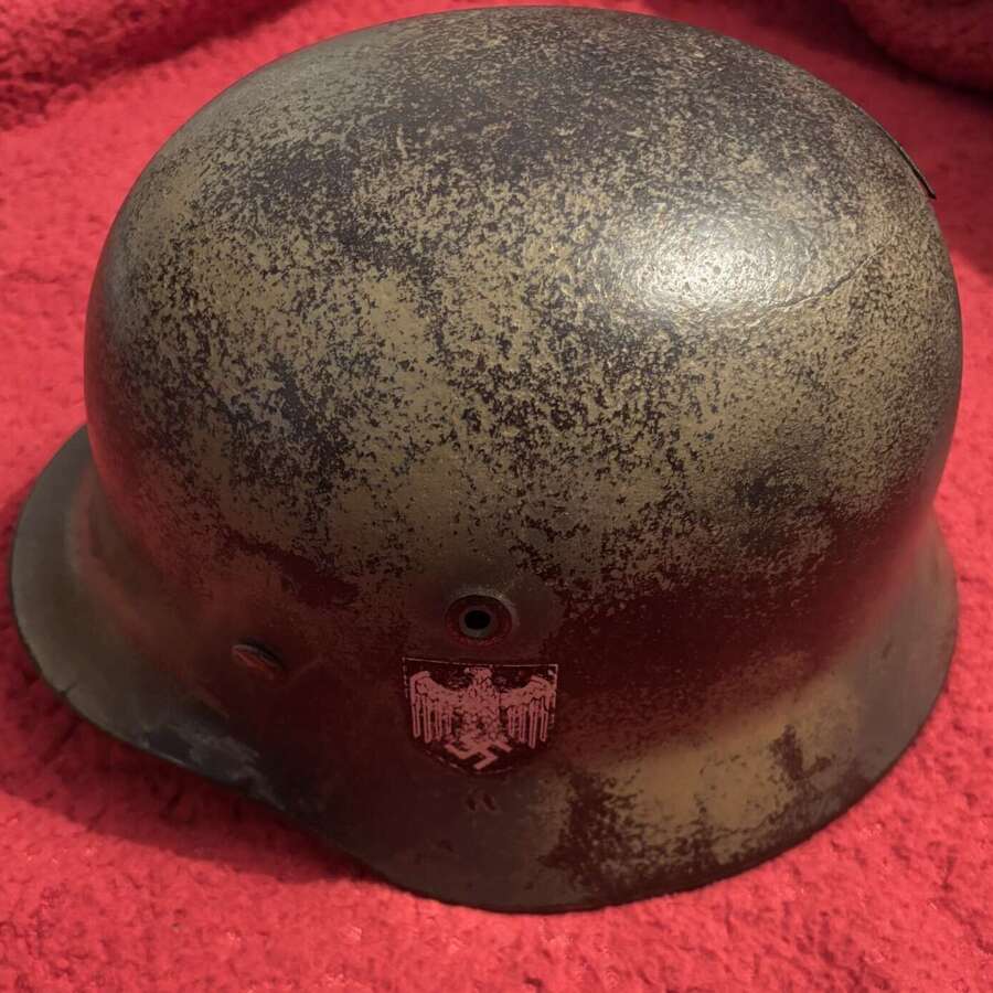 WW2 German Battled Damage M40 Helmet